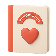 Cookbook with a heart illustration